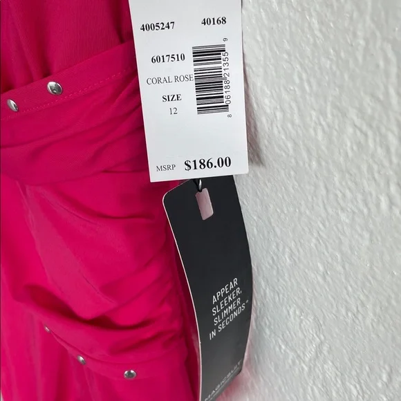 MAGICSUIT NWT Womens Diana Coral Rose Riveted Cinch‎ Waist One Piece Swimsuit 12 - Picture 4 of 8